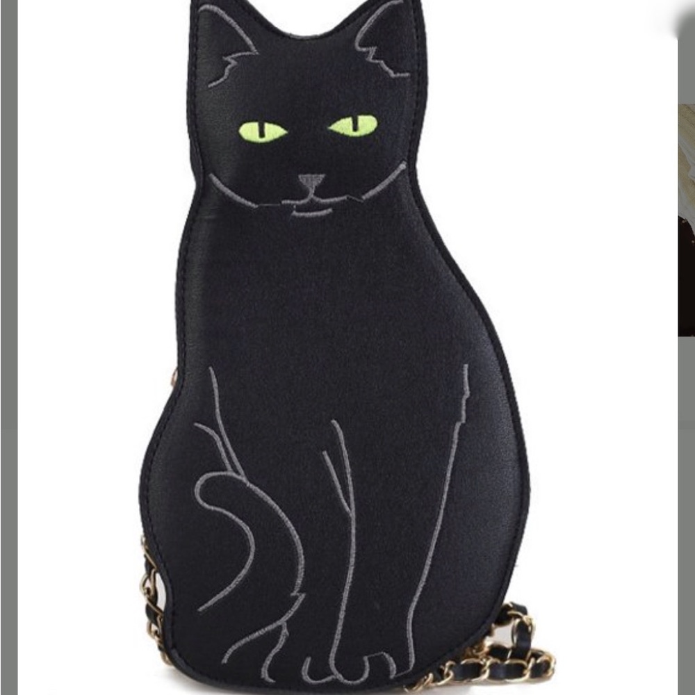 NWT black cat crossbody bag - Picture 2 of 4